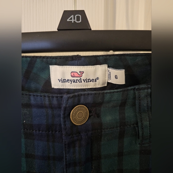 Vineyard Vines Blue & Green Tartan Plaid Skinny Jeans/Pants Size 6 - Picture 2 of 4